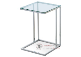 84056-06 CR, přístavný stolek 40x40 cm, chrom / sklo