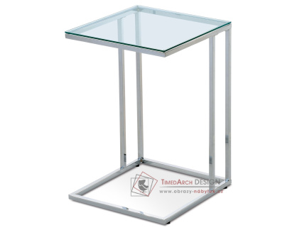 84056-06 CR, přístavný stolek 40x40 cm, chrom / sklo