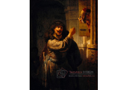 R4-128 Rembrandt - Samson hrozící tchánovi