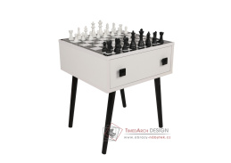 CHESSO, šachový stolek, černá / bílá