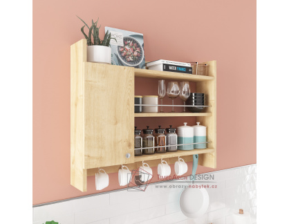 KNERR, závěsná skříňka 1-dveřová, dub