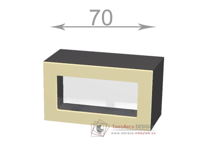 horní výklopná vitrína š.70, v.36, Modena W7036G, bílá/bílý mat
