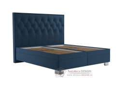 KERSTIN, čalouněná postel 180x200cm, látka modrá