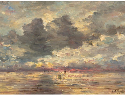 A-8671 Hendrik Wilhelm Mesdag - Široké otevřené moře s plachetnicemi