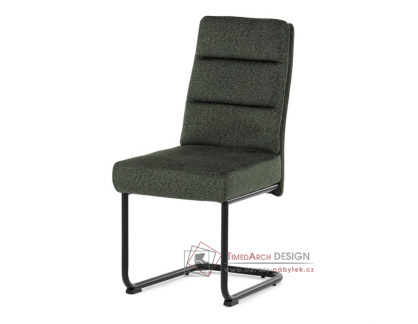 DCL-P3107 GRN2, jídelní židle, černá / látka zelená