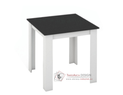 KRAZ 80, jídelní stůl 80x80cm, bílá / černá