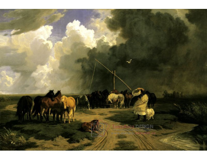 SO IX 495 Karoly Lotz - Koně v bouřce