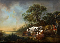 SO V-152 Johann Jakob Schalch - Sedlák s krávami pasoucími se u řeky