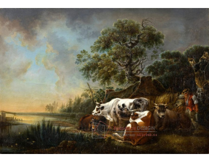 SO V-152 Johann Jakob Schalch - Sedlák s krávami pasoucími se u řeky