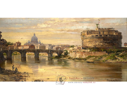 SO XVI-218 Antonietta Brandejs - Pohled na Tiber s kostelem Sant Angelo a Sant Peters
