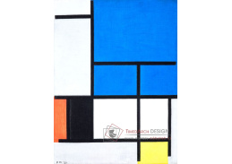 A-4662 Piet Mondrian - Kompozice s modrou, červenou, černou, žlutou a šedou