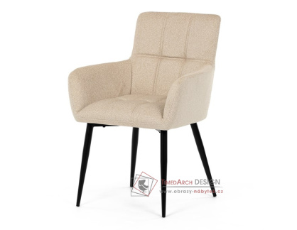 DCH-P3146 CRM2, jídelní křeslo, černá / látka krémová