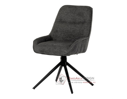 HC-535 GREY2, jídelní a konferenční otočné křeslo, černá / látka tmavě šedá