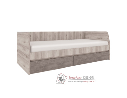 JESI NEW, postel s ÚP 90x200cm, kaštan nairobi / onyx