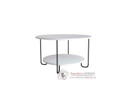 CYPRIA, konferenční stolek pr. 80cm, černá / bílá