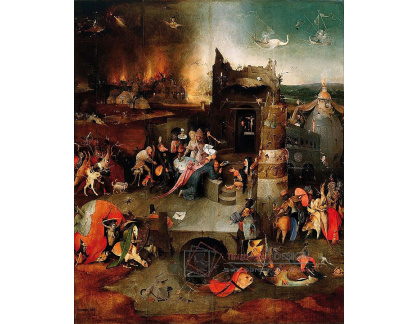 D-6329 Hieronymus Bosch - Triptych pokušení svatého Antonína, střední panel