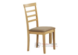 VILLACH, jídelní čalouněná židle, bílá / látka hnědá