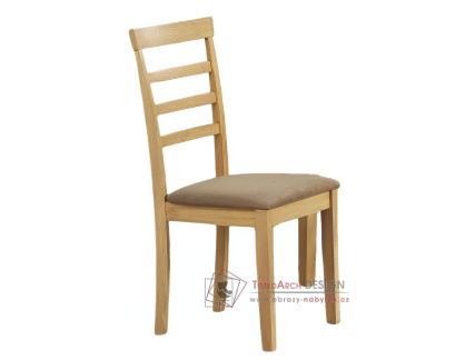 VILLACH, jídelní čalouněná židle, bílá / látka hnědá