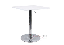 FLORIAN 2 NEW, barový stůl 60x60cm, chrom / bílá