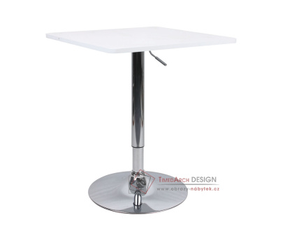 FLORIAN 2 NEW, barový stůl 60x60cm, chrom / bílá