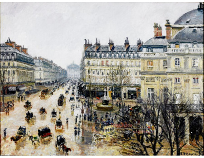 VCP-358 Camille Pissarro - Náměstí Place Theatre v Paříži za déště