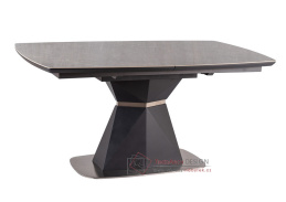 CORTEZ, jdelní rozkládací stůl, šedý lak / antracit / mramor