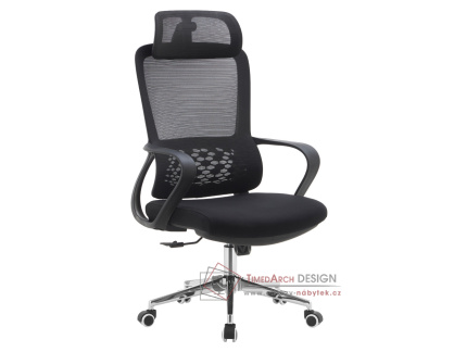 FOSTER 1, kancelářské křeslo, síťovina + látka černá