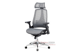 KA-A189 GREY, kancelářská židle, síťovina šedá
