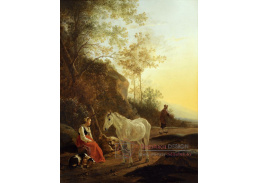 XV-9 Adam Pynacker - Krajina s pastýřkou a bílým koněm