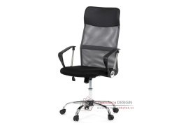 KA-E305 GREY, kancelářská židle, látka mesh + ekokůže černá / síťovina šedá