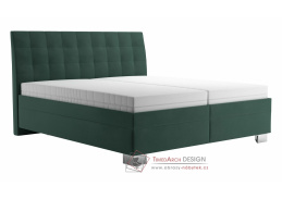 SARA, čalouněná postel 180x200cm, látka zelená / matrace IVANA PLUS