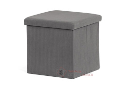 TAB-471 GREY6, taburet s úložným prostorem, látka šedá