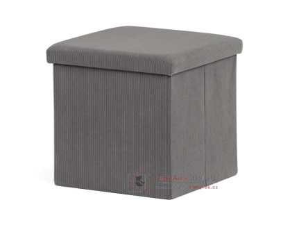 TAB-471 GREY6, taburet s úložným prostorem, látka šedá