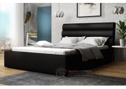 ALDONI, čalouněná postel 180x200cm, látka černá