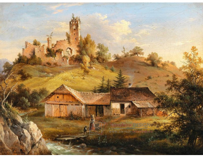 D-9787 Vincenz Kreuzer - Pohled na zřícenina hradu Sturmberg v Naasu