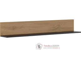 SMARA, nástěnná police 130cm, dub apalačský / antracit