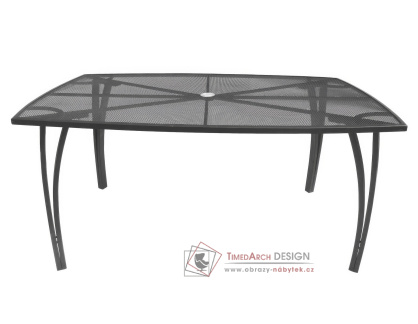 ANTVERPY, zahradní kovový stůl 150x90cm, antracit