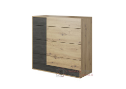 BAFRA, komoda se 4 zásuvkami, dub artisan / černá borovice norská