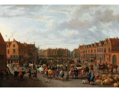 DDSO-1568 Erasmus de Bie - Dobytčí trh v Antverpách