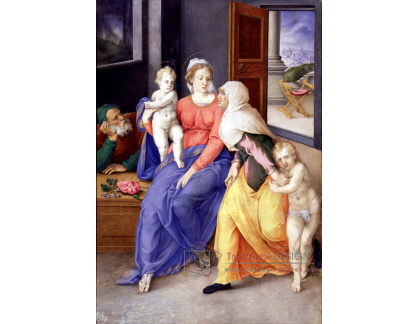SO XVII-315 Giulio Clovio - Svatá rodina se svatou Isabelou