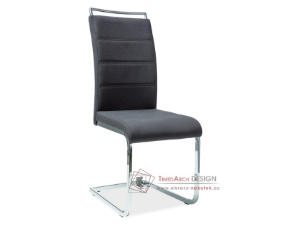 H-441, jídelní čalouněná židle, chrom / látka černá