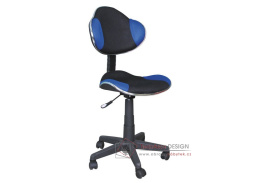 Q-G2, kancelářská židle, látka černá + modrá