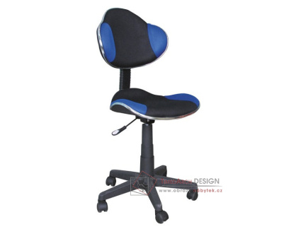 Q-G2, kancelářská židle, látka černá + modrá