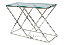 ZEGNA C, konzolový stolek, chrom / kouřové sklo