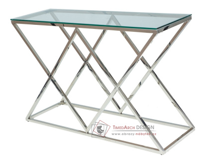 ZEGNA C, konzolový stolek, chrom / kouřové sklo