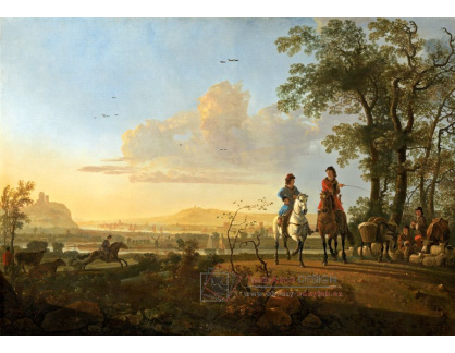 A-1876 Aelbert Cuyp - Jezdci a pastevci s dobytkem