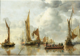 DDSO-3745 Jan van de Cappelle - Domácí loďstvo salutuje státnímu člunu