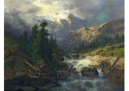 KO III-18 Alexandre Calame - Handeck, bouřlivé počasí