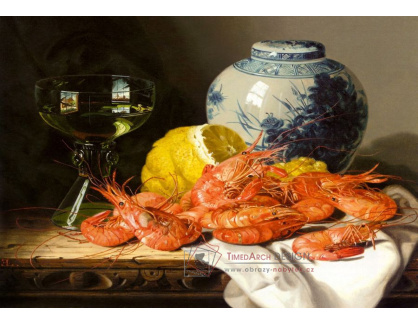 VZ057 Edward Ladell - Zátiší s krevetami a citronem