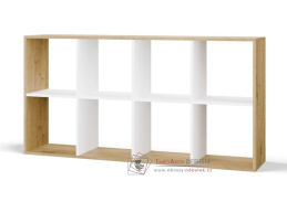 MANJA 2x4, policový regál, dub artisan / bílá